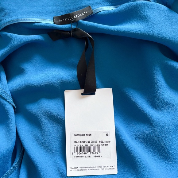 $280 NWT Mariella Rosati Made In Italy Blue Zip Up Top Blouse Long Sleeve 40IT - Picture 11 of 17